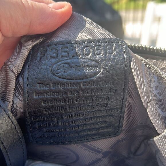 NWOT Brighton black leather print shoulder bag - Picture 9 of 14